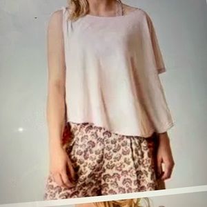 Free People Pluto One Shoulder Lavender Shirt